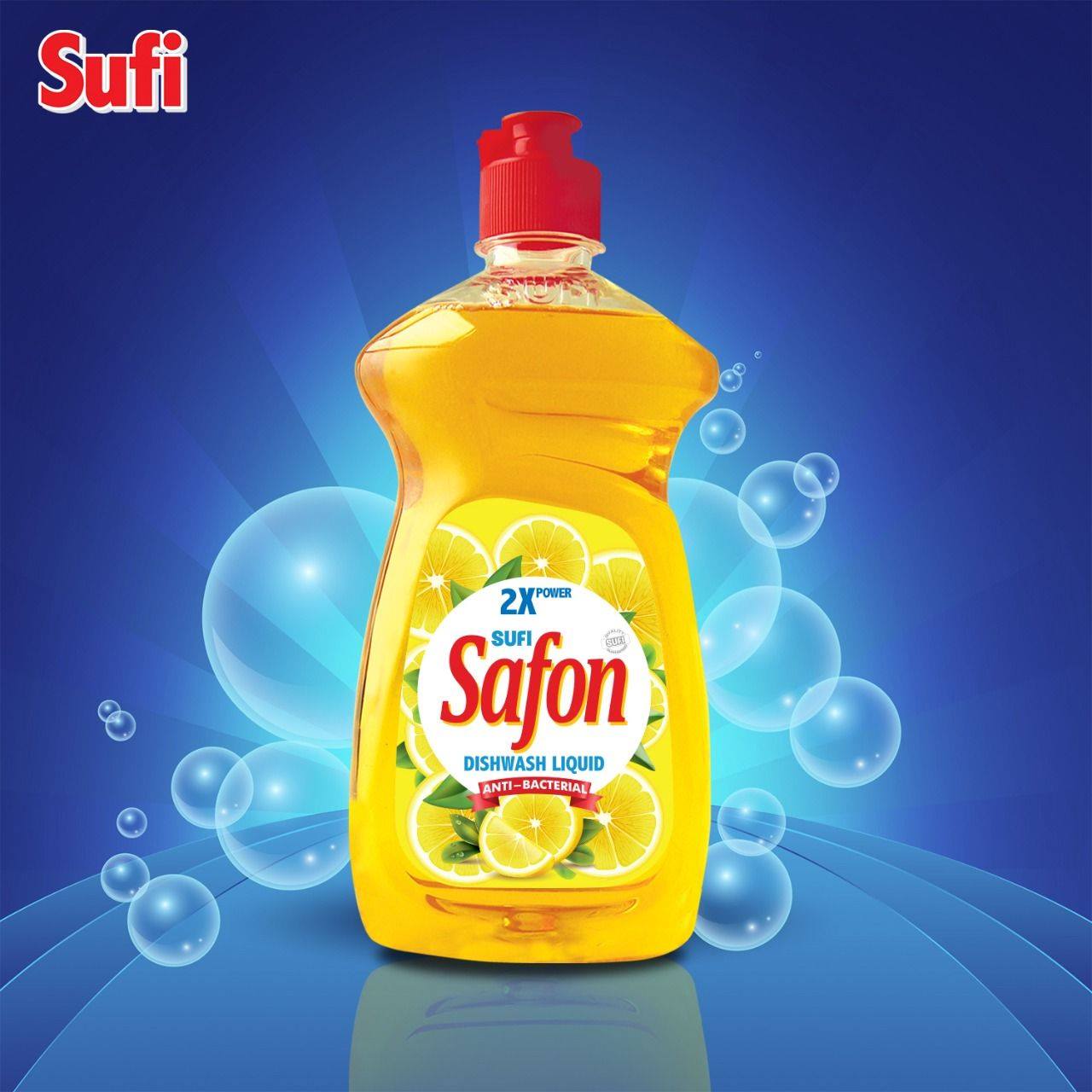 Safon Dishwash Lemon Liquid Bottle 475ml