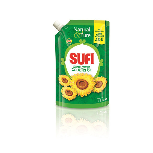 Sufi Sunflower Cooking Oil (Standing Pouch) 1L